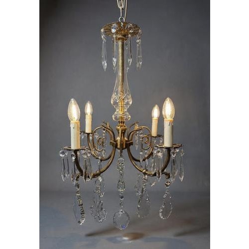 Antique French Bronze and Crystal Chandelier, 1800s For Sale - Image 12 of 12