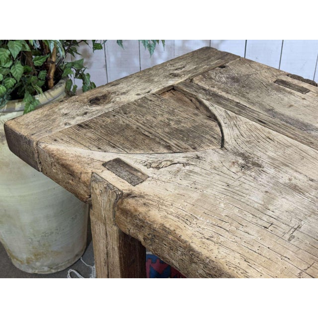 Vintage Raw Oak Carpenters Workbench, 1930s For Sale - Image 4 of 18