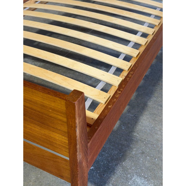 Brown Teak Bed Danish Mid-Century Modern 1960s For Sale - Image 8 of 10