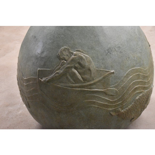 Mid 20th Century Mid 20th Century XL Bronze Commercial Planter Pot For Sale - Image 5 of 7