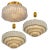 Large Glass Brass Light Fixtures from Doria, Germany, 1969, Set of 3 For Sale
