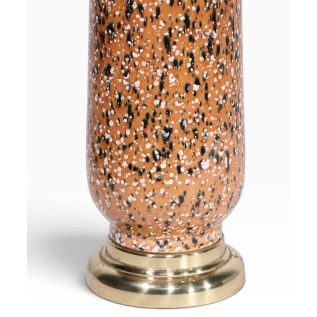 1950s Mid Century Modern Ceramic Confetti Glaze Ceramic Table Lamp For Sale - Image 10 of 11