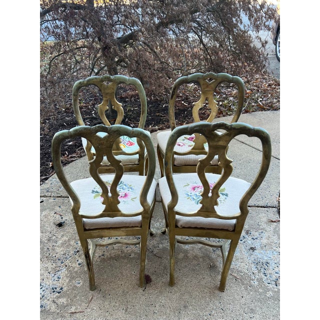 Vintage Drexel Et Cetera Tiger Lily Table & 4 Chairs Often Attributed to Arthur Court Made by Kessler Industries - Set of 6 For Sale - Image 10 of 12