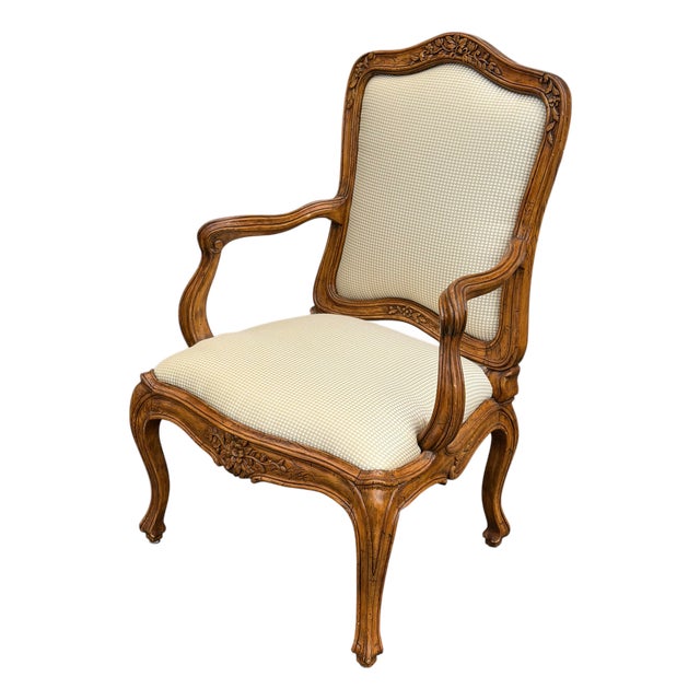 Antique Italian Walnut Fauteuil Arm Chair For Sale