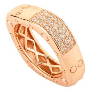 Roberto Coin Zircon Unisex Band in Solid Silver Size 7 For Sale