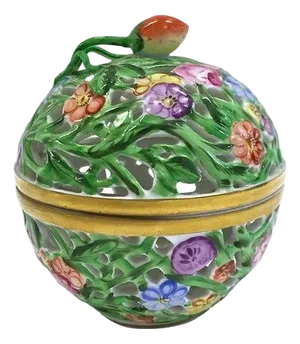 Vintage Herend Round Floral & Berry Bonbonniere
