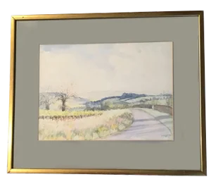 Traditional The Road to Dorothy’s House Watercolor Painting With Gilted Frame