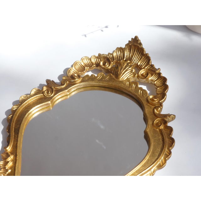 1960s Vintage Gold French Baroque Mirror, 1960s For Sale - Image 5 of 9