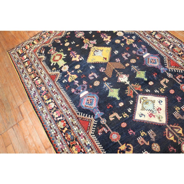 19th Century Tribal Shiraz Gallery Rug, 4'11'' X 11'8'' For Sale - Image 11 of 13