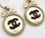 2010s Chanel Black CC Gold Ribbon Button Large Hoop Earrings, A Pair For Sale - Image 5 of 5