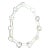 Vintage Sterling Silver Circle and Rectangle Modernist Link Chain Necklace, 1960's For Sale