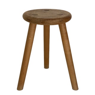 Wood Tripod Stool, 1970s For Sale