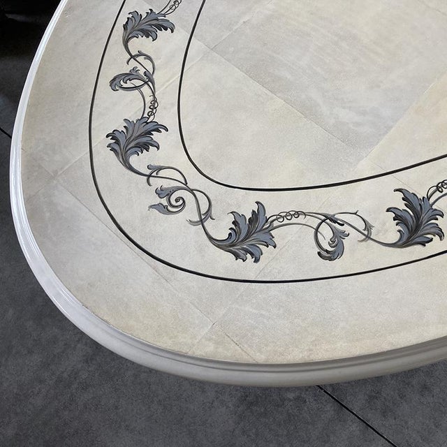 1980s Oval Parchment Coffee Table, 1980s For Sale - Image 5 of 5