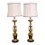1980s Pair Brass Hollywood Regency Style Table Lamps For Sale