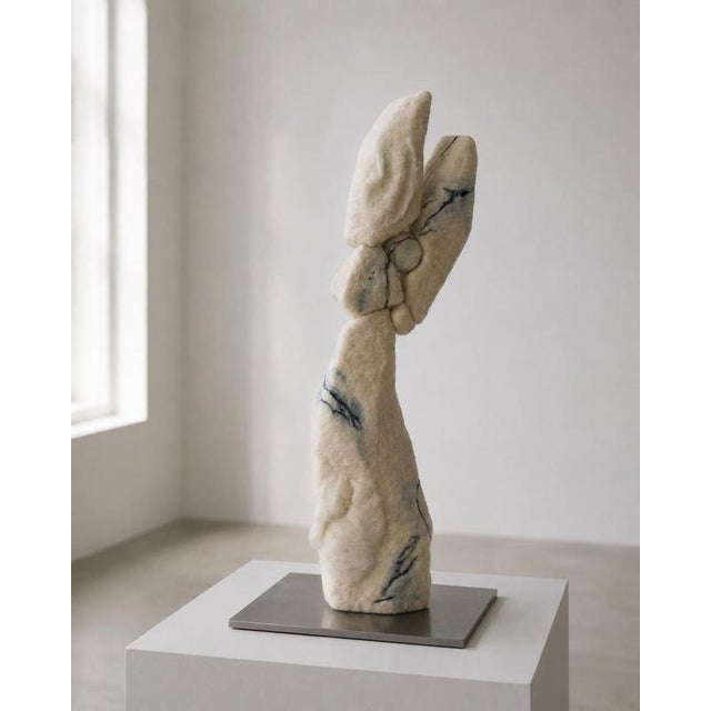 Anatomie De L'envol Sculpture in Felted Wool & Metal by Tina Tictone. Dimensions: W 24 x D 20 x H 107 cm. Materials:...