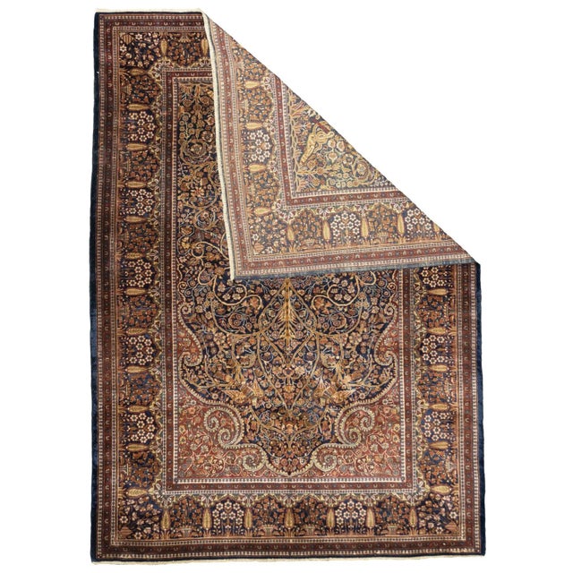 Antique Persian Dabir Kashan Manchester Rug 5' x 6'11'' Chairish