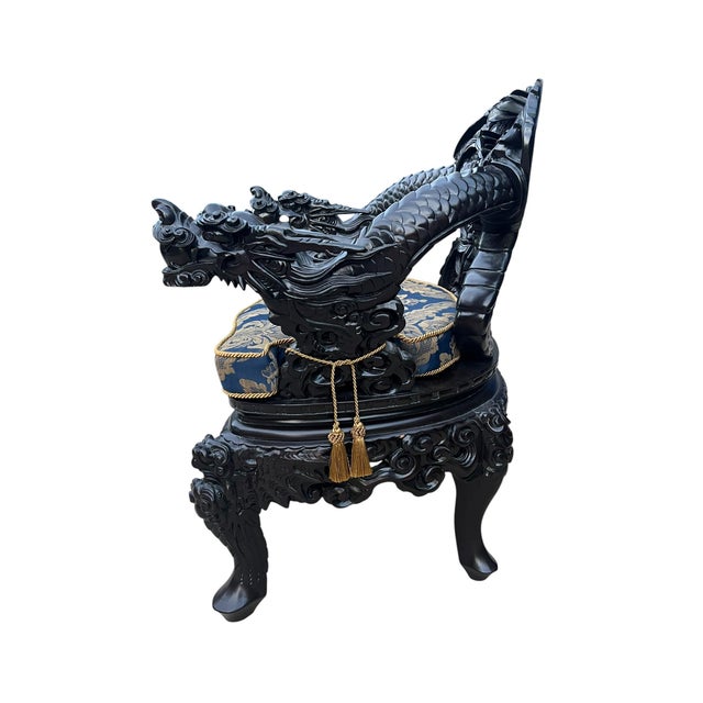 Pair of Vintage Asian Dragon Armchairs Made in Ishizuka For Sale - Image 13 of 17