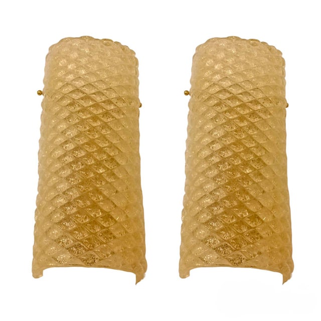 1950s Golden Murano Glass Scaled Wall Sconces, 1950s, Set of 2 For Sale - Image 5 of 5