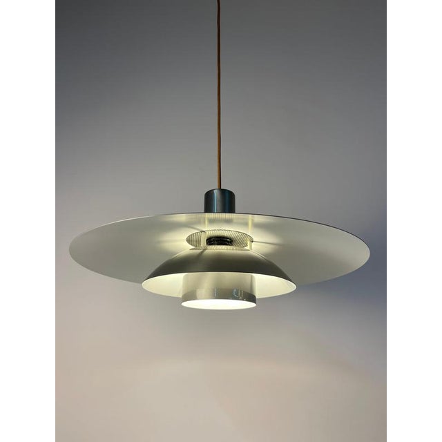 Large Leto Silver Copper Pendant Lamp by Top Lamper, 1980s For Sale - Image 3 of 11