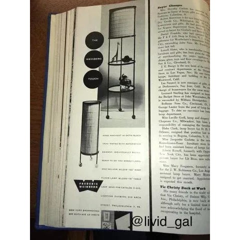 1950s Frederic Weinberg Iron + Glass Circular Floor Lamp With Shelves For Sale - Image 11 of 11