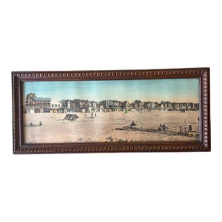 Framed Vintage Hand Tinted Panoramic View of Le Touquet Paris-Plage For Sale