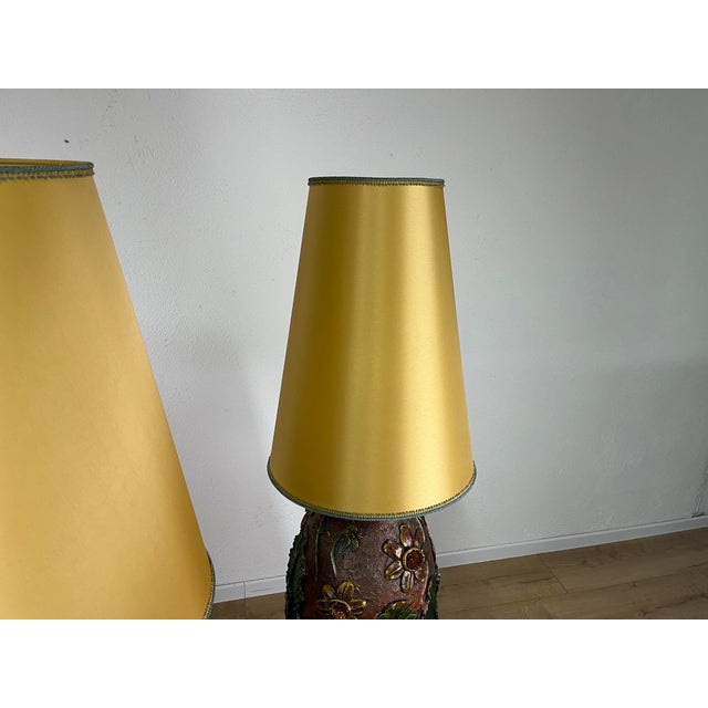 Italian Painted Terracotta Lamps, 1980s, Set of 2 For Sale - Image 4 of 9