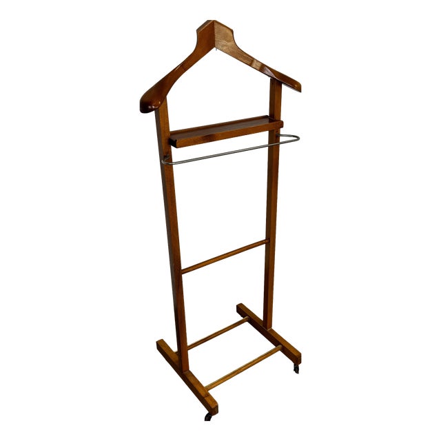 Mid-Century Modern Italian Beech Dressboy Valet Stand, 1960s For Sale