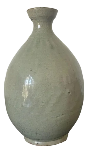 Antique Korean Celadon Bottle Vase Joseon Dynasty