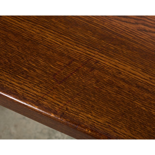 Monumental Country French Oak Farmhouse Triple Pedestal Dining Table For Sale - Image 13 of 18