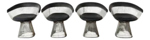 Platner Armchairs in Steel and Velvet by Warren Platner for Knoll, USA, 1960s, Set of 4