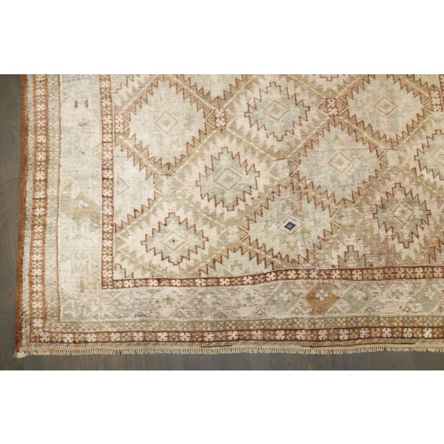 Traditional Zabihi Collection Geometric Beshir Turkeman Gallery Size Rug For Sale - Image 3 of 11