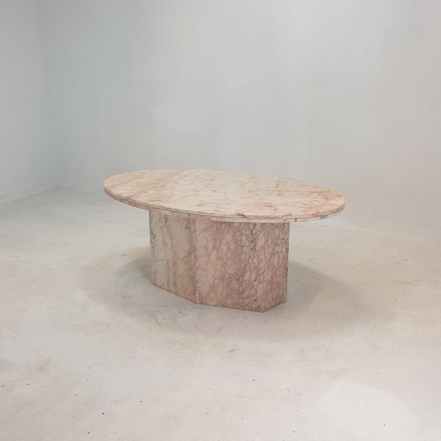 Italian Oval Marble Coffee Table, 1970s For Sale - Image 12 of 18