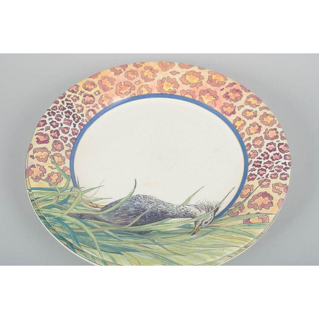 Gien, France “Savane” – Set of 3 large dinner plates, 1980s. Three decorative faience dinner plates by Gien in the...