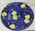 Vintage Italian Ceramic Serving Platter with Yellow-Green Apples on a Blue Background, 1996 For Sale - Image 3 of 7