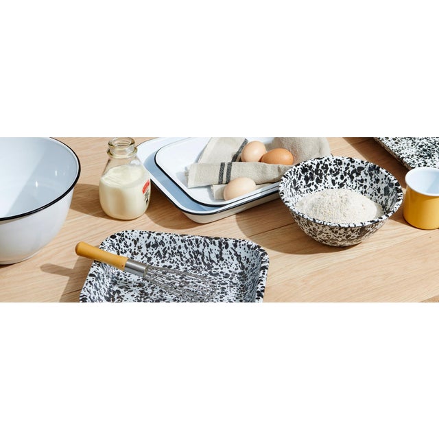 American Crow Canyon Home Splatterware, Oval Platter in Black & White For Sale - Image 3 of 6