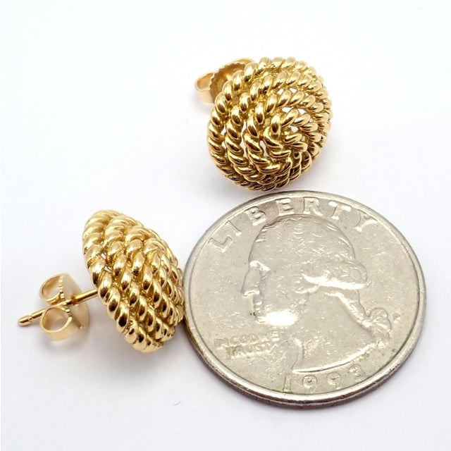 Contemporary Tiffany & Co. Yellow Gold Rope Coil Vintage Earrings, A Pair For Sale - Image 3 of 10