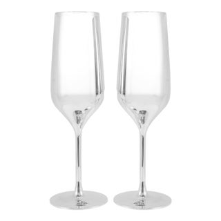 Maybach by Robbe & Berking Pair of Silver Plated Champagne Flute For Sale