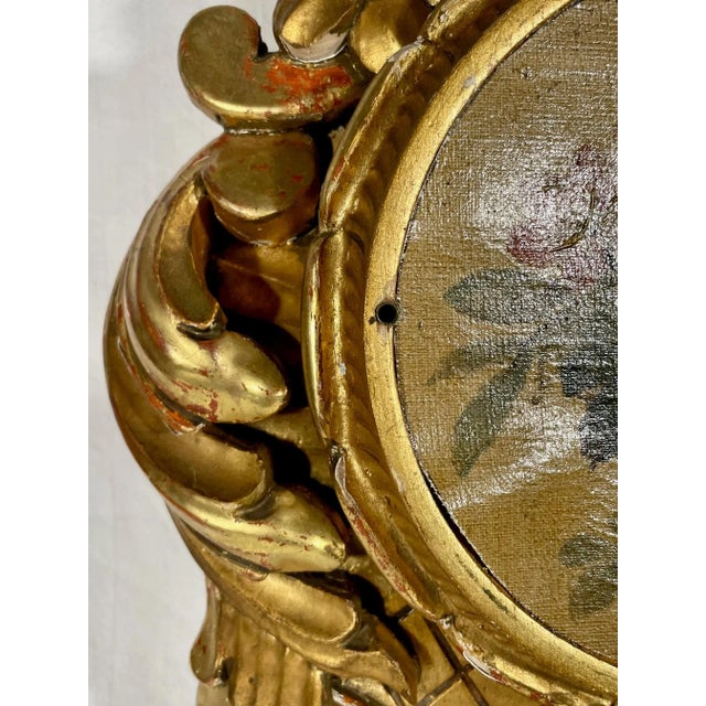 French Louis XV Rococo Style Large Carved and Gilt Cartel Clock Case. For Sale In West Palm - Image 6 of 13