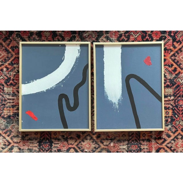 Contemporary Contemporary Margot Sinclair Framed Abstracts, a Pair For Sale - Image 3 of 8