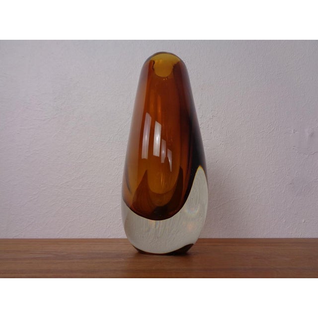 Brown Finnish Glass Vase by Armando Jacobino for Oy Kumela, 1950s For Sale - Image 8 of 15