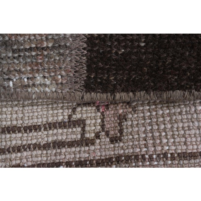 Vintage Patchwork Kilim Runner, Handwoven Anatolian Wool Rug, Muted Earth Tone Hallway Runner, Rustic Boho Entryway Rug For Sale In San Francisco - Image 6 of 11