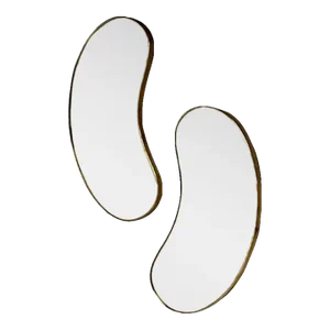 Italian Mid-Century Modern, Wall Mirrors, Organic Form, Brass, Italy, 1950s