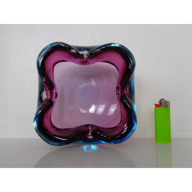 Purple & Turquoise Sommerso Murano Glass Bowl, Italy, 1960s For Sale - Image 10 of 13