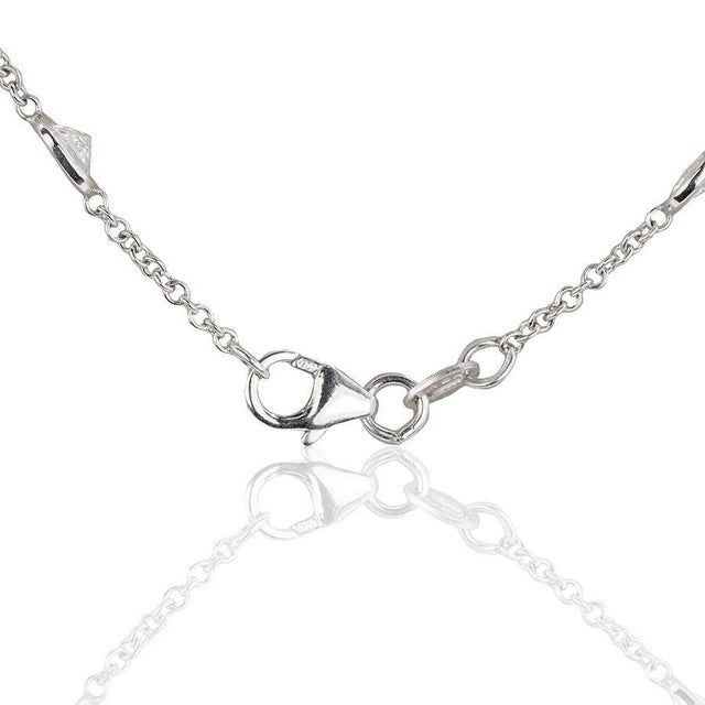 Diamond, Pink & Blue Sapphire Necklace For Sale - Image 4 of 4