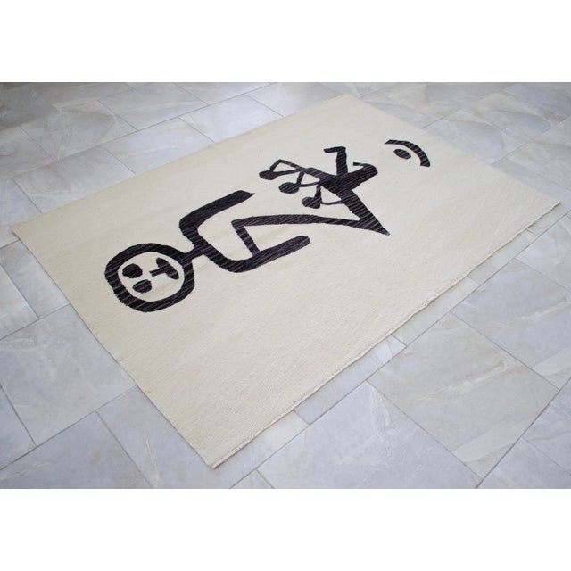 Paul Klee Paul Klee Unfall Inspired Hand Woven Area Rug New 4′ × 5′10″ For Sale - Image 4 of 13