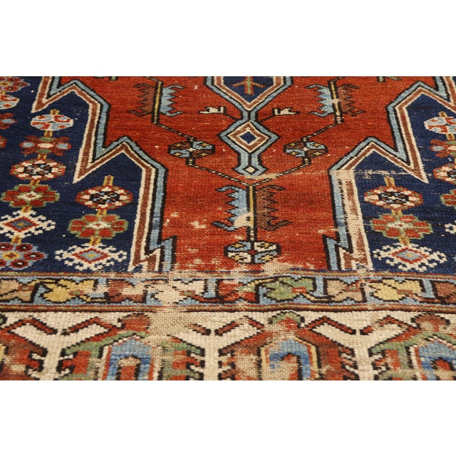 Late 19th Century Late 19th Century Persian Mazlaghan Hamadan Rug, 04'01 X 05'10 For Sale - Image 5 of 10