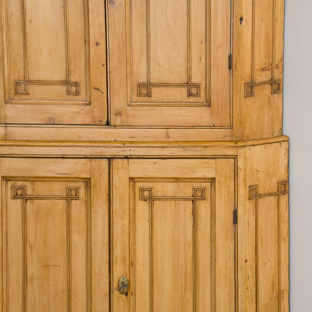 Wood 19th Century Tall Danish Pine Corner Cabinet For Sale - Image 7 of 12