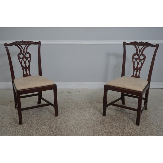 Set of 6 Baker Chippendale Carved Mahogany Dining Room Chairs For Sale - Image 13 of 18