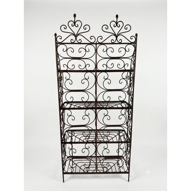 Vintage French Country Wrought Iron Etagere For Sale - Image 4 of 9