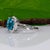 7.9Ct Blue Zircon Ring With Natural Diamond Halo: Solid 14k Gold, Size 6.75 For Sale - Image 10 of 10